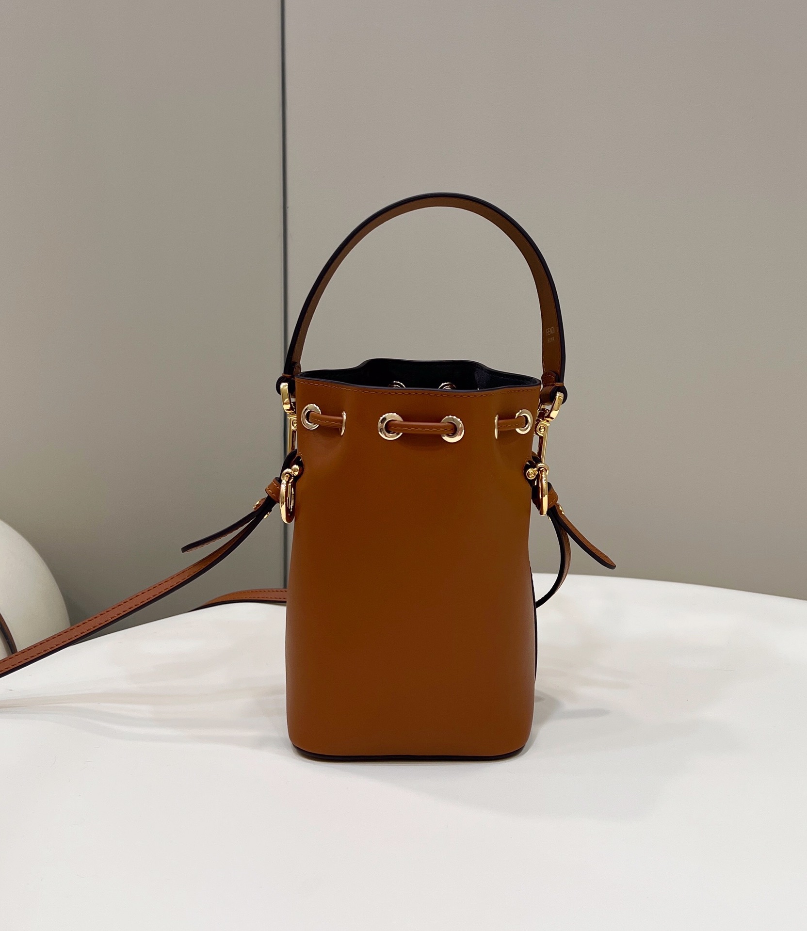 Fendi Mini Mon Tresor Leather Shoulder Bag Brown